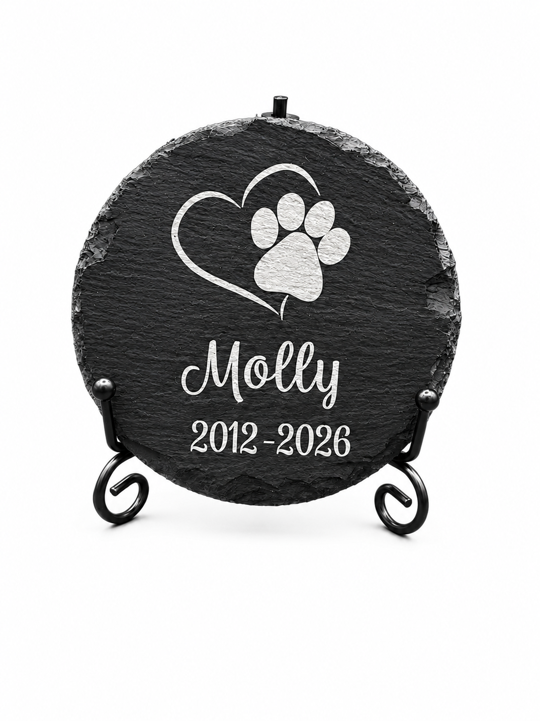 Slate Pet Memorial - Name and Dates