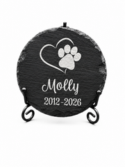 Slate Pet Memorial - Name and Dates