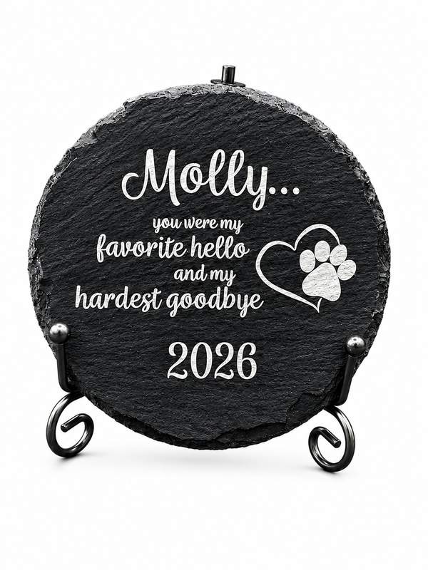 Slate Pet Memorial - Favorite Hello